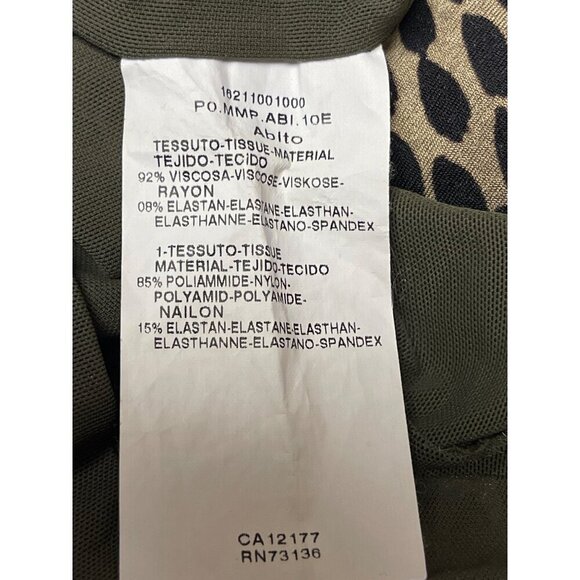 Max Mara Women's Brown Leopard VNeck Wrap Front Dress Size 40 Medium Italy - Picture 9 of 10